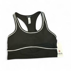 OTOS New York Women’s Sports Bra Size XL – Black with White Trim